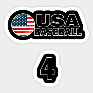 USA Baseball Number 4 T-shirt Design Sticker